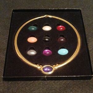 Joan Rivers Gold Snake Chain Necklace with Interchangeable Stones